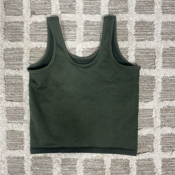 Offline by Aerie Green Ribbed Tank Top Size XL - Picture 4 of 5